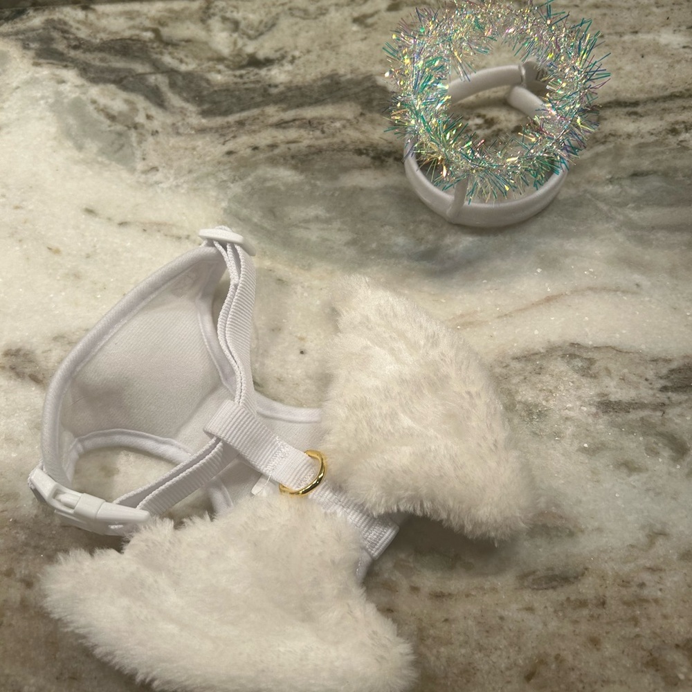 White Furry Angel Costume Set